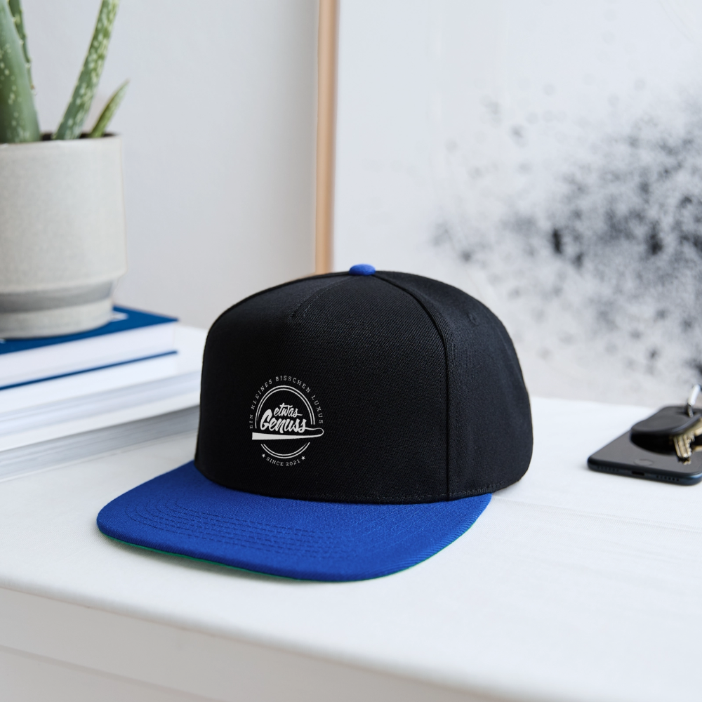 EtwasGenuss Snapback Cap - Schwarz/Königsblau