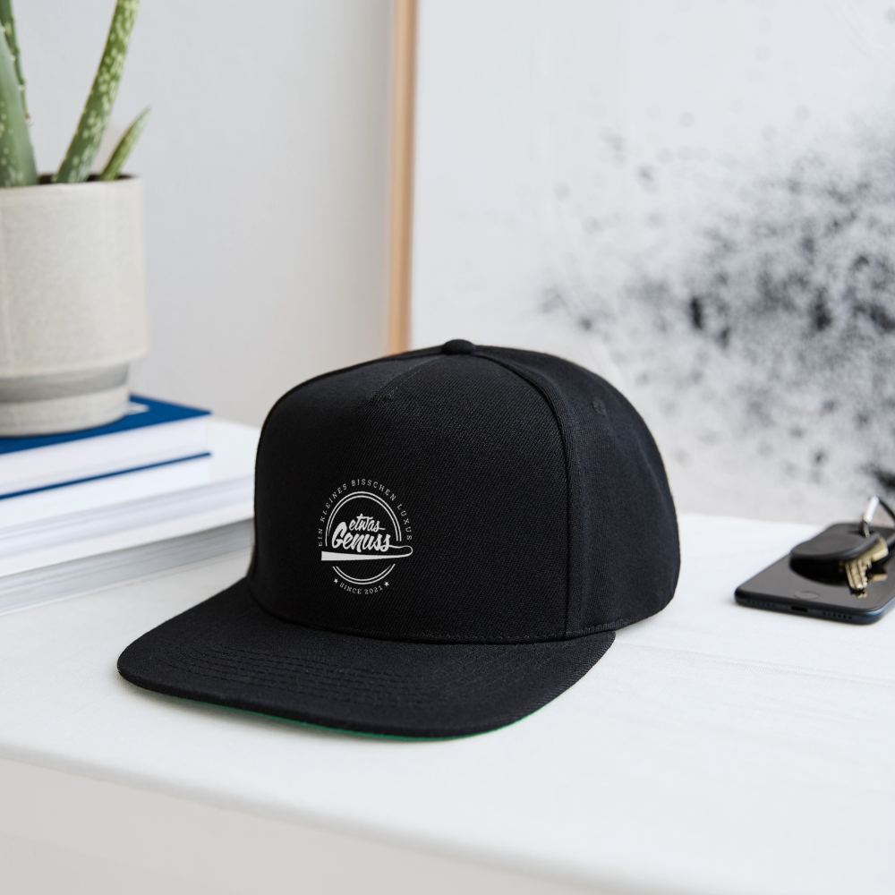 EtwasGenuss Snapback Cap - Schwarz/Schwarz
